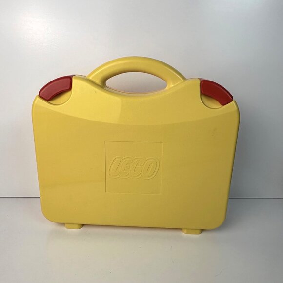 Lego Yellow Travel Carrying Case Red Latches With Lego Lot - Picture 2 of 9